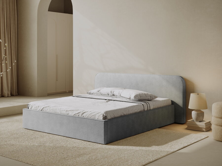 Posteľ Elizabeth v kvalite látky Structured Fabric (Babel) a farebnom prevedení Light Grey.