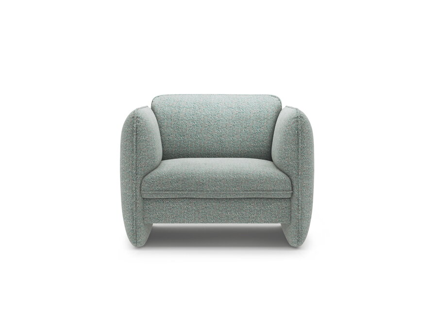 Čalúnené kreslo Georgia svetlomodrej farby.