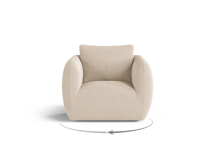 Otočné kreslo Iga v čalúnením béžovej farby.