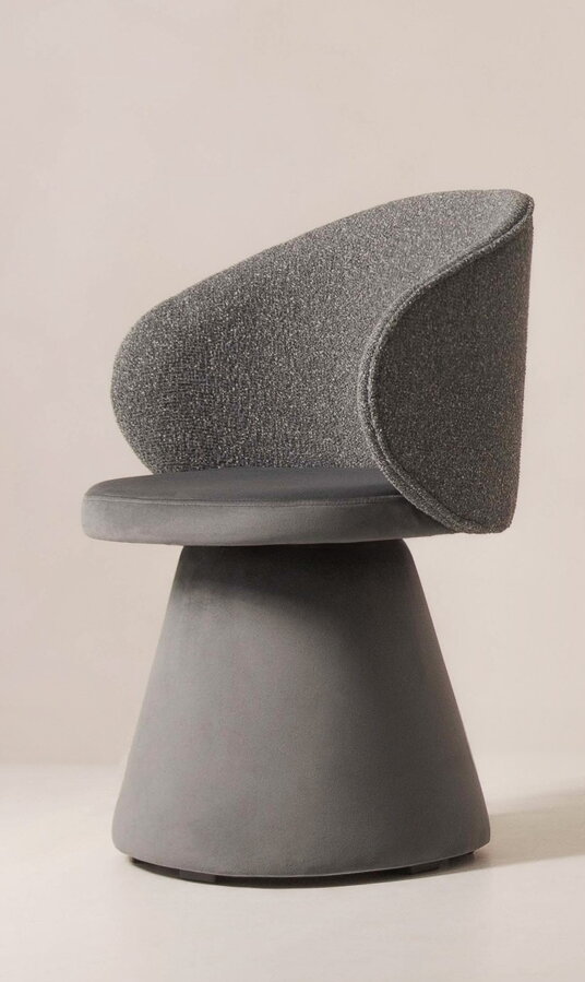 Otočná jedálenská stolička Inez – sivá