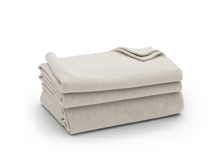 Snímateľný poťah na 4-miestnu pohovku Jodie z tkaniny s ľanovým efektom prírodnej farby.