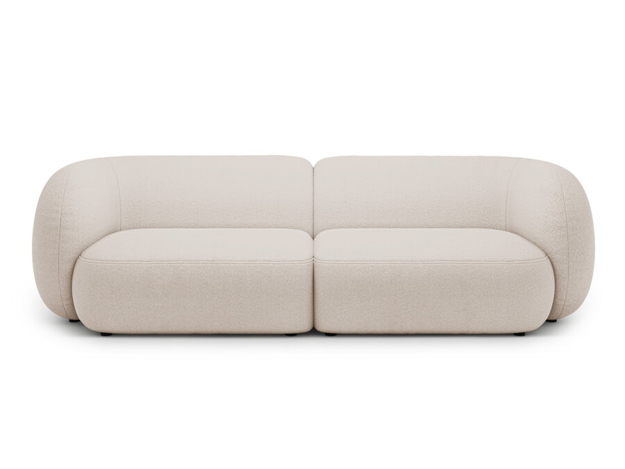 4-miestna pohovka Kate v čalúnení boucle bielej farby.