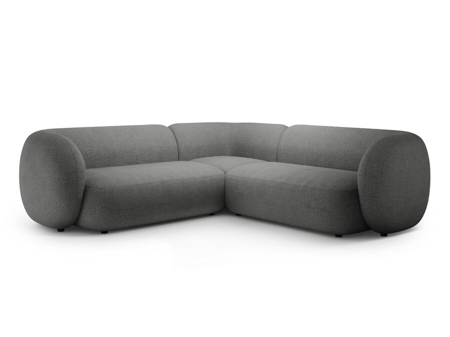 Symetrická 5-miestna modulárna rohová sedačka Kate v čalúnení tmavosivej farby.