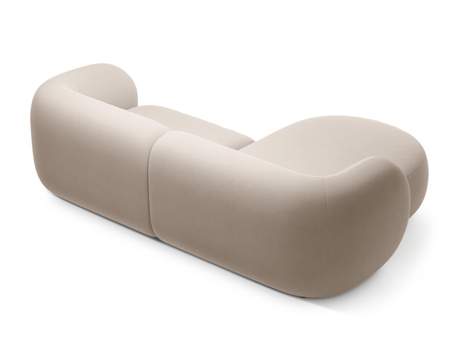 Moderná modulárna rohová sedačka Kate v čalúnení béžovej farby.