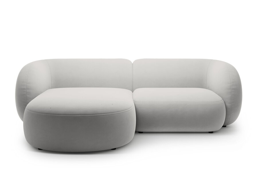 2-miestna modulárna rohová sedačka Kate v čalúnení svetlosivej farby.
