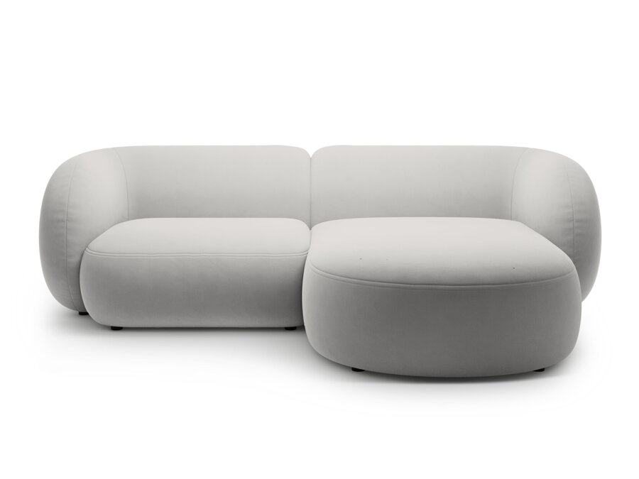 2-miestna modulárna rohová sedačka Kate v čalúnení svetlosivej farby.