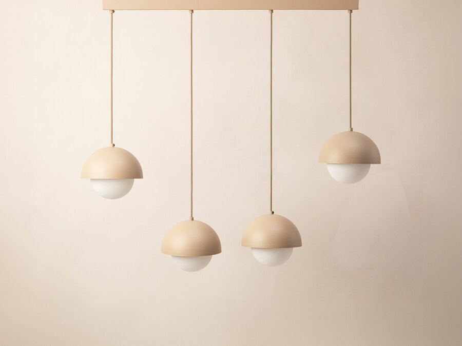 Kora 4 függőlámpa, 83 cm – homokszínű