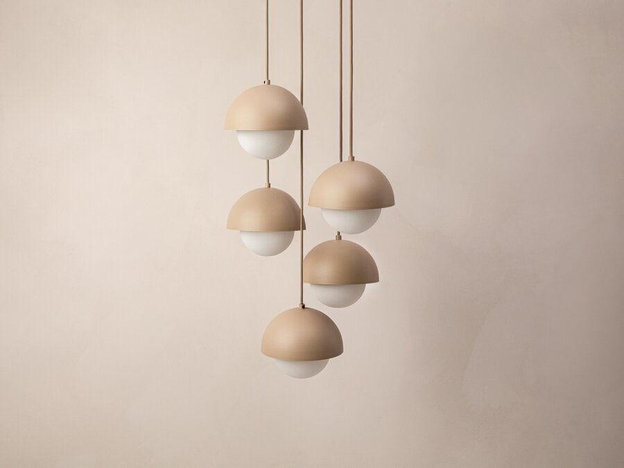 Kora 5 függőlámpa, 32 cm – homokszínű