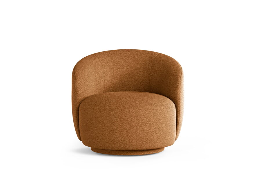 Oočné kreslo Letizia v čalúnení medovej farby.