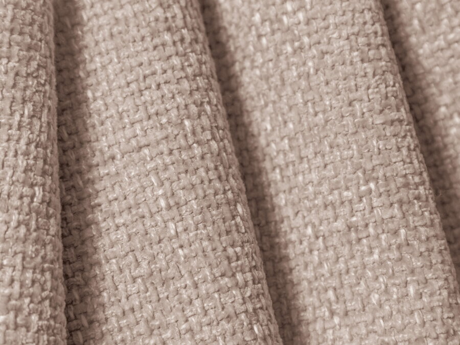 Vzorka tkaniny Chenille (Haga) vo farbe Beige s fascinujúcim 3D efektom.