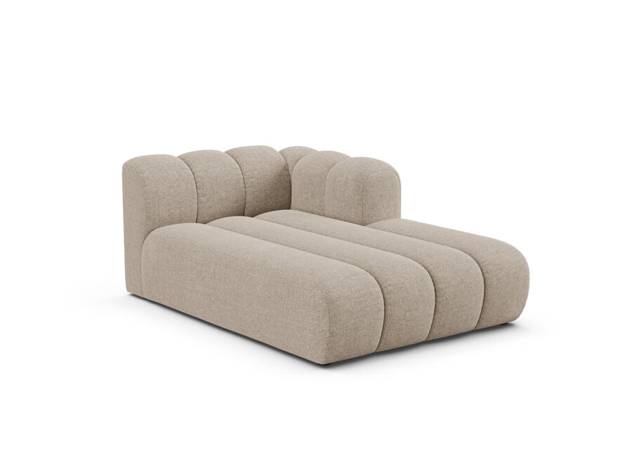 Modul Chaise longues modulárnej sedačky Lupine v čalúnení tmavej béžovej farby.