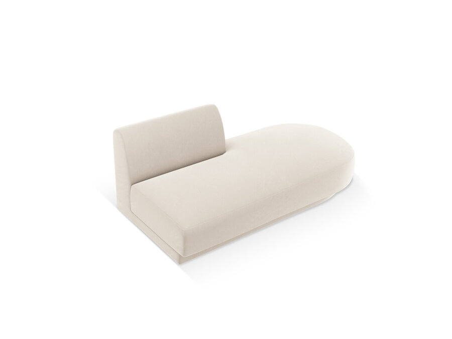 Svetlý béžový modul Chaise longues modulárnej sedačky Miley.