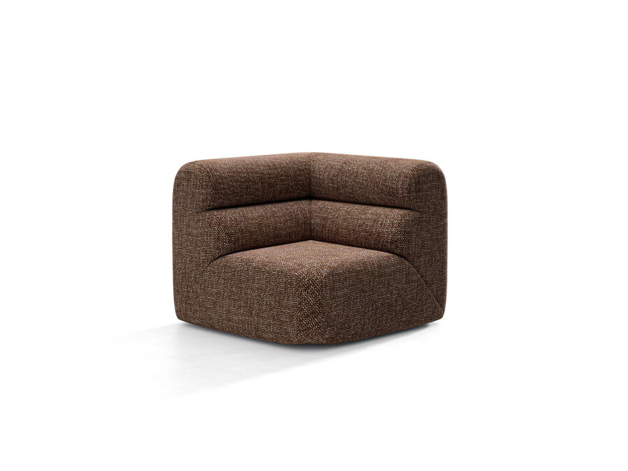 Rohový modul Neo v čalúnení Chenille (SILENCIO) v hnedej farbe.