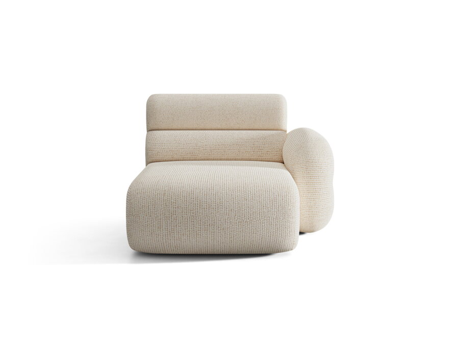Mdul chaise longues v čalúnení Chenille (SILENCIO) v odtieni Light Beige.