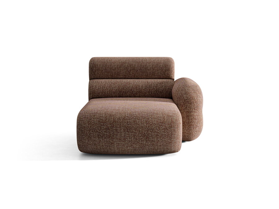 Mdul chaise longues v čalúnení Chenille (SILENCIO) v odtieni Brown.