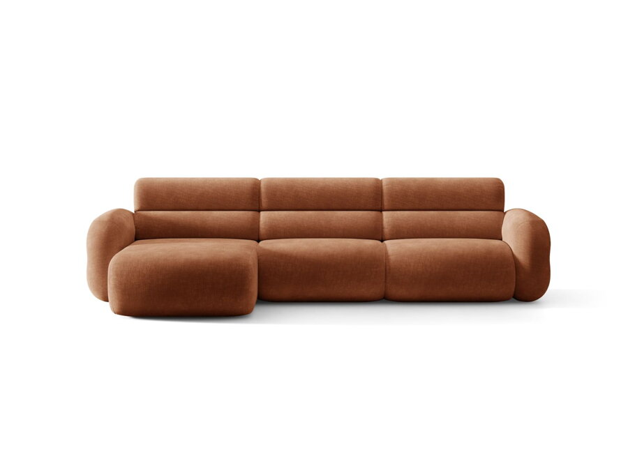 Sedačka Neo v čalúnení Chenille (Golden) v odtieni Terracotta.