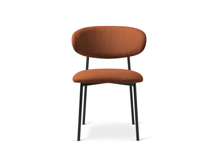 Stolička Nina v čalúnení Structured Fabric (Bjorn) v tehlovom odtieni.