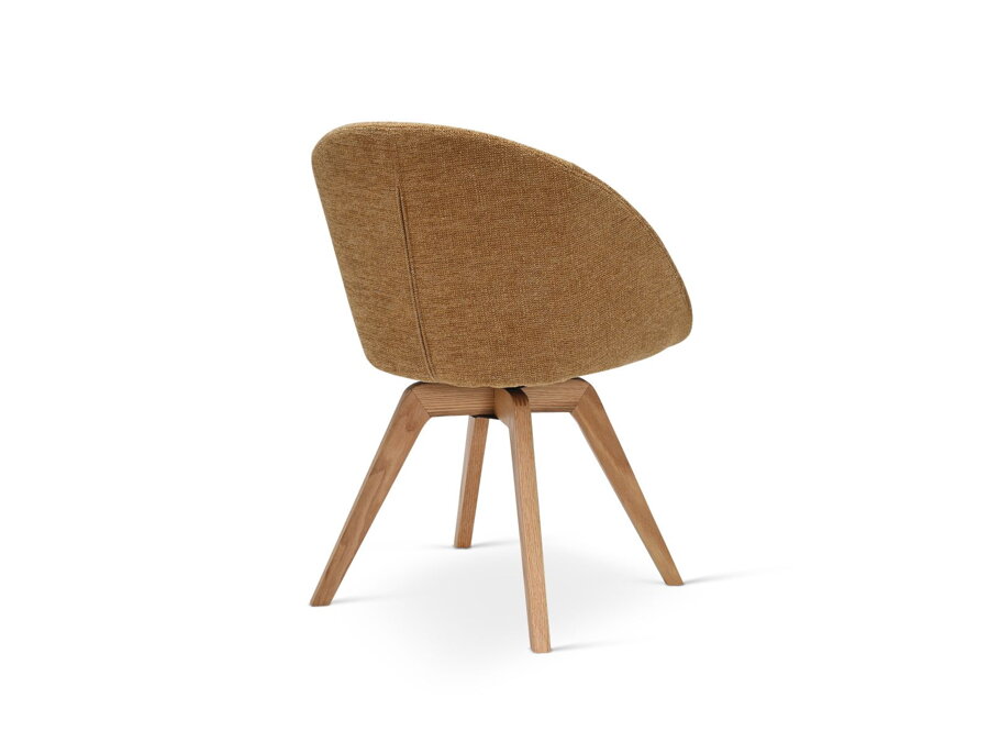 Otočná jedálenská stolička Ona – horčicová/prírodný dub