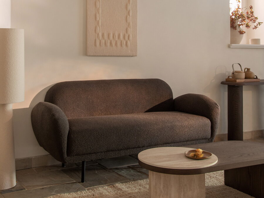 Pohovka Poppy, 2-miestna – sivá