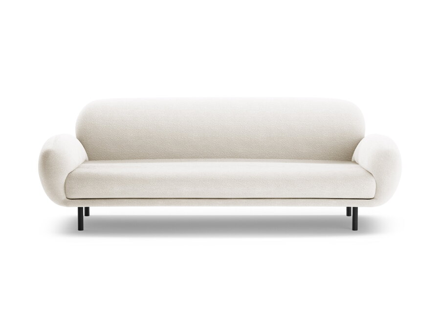 3-miestna pohovka Poppy v čalúnení bielej farby.