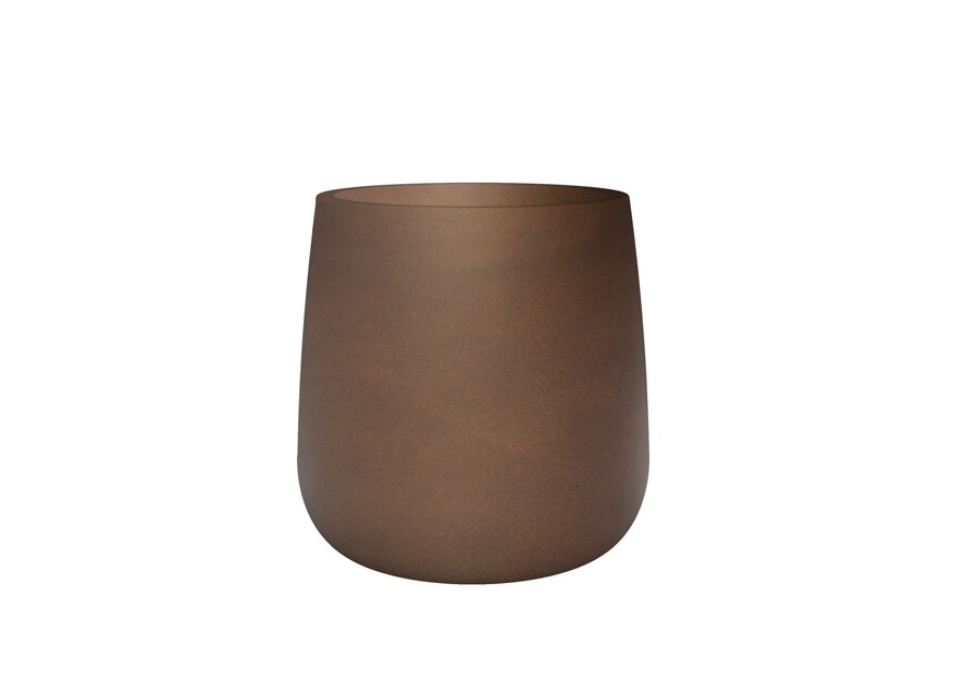 Dizajnový okrúhly kvetináč do exteriéru 40 cm v bronzovej farbe
