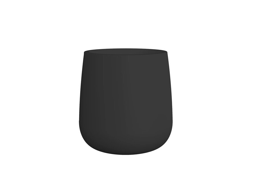 Dizajnový okrúhly kvetináč do exteriéru 40 cm v čiernej farbe