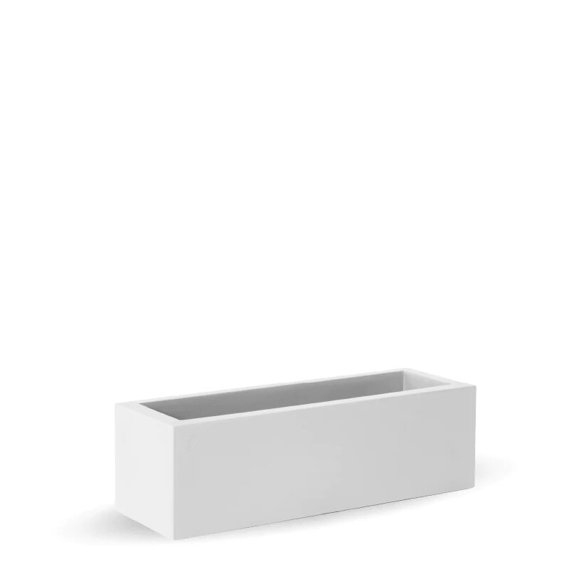 Dizajnový obdĺžnikový kvetináč do exteriéru 100x35 v bielej farbe