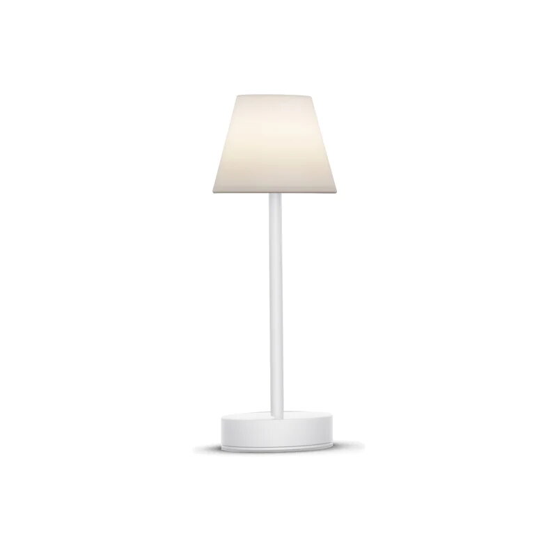 Stolová lampa do exteriéru v bielej farbe