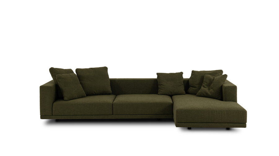 Pohovka Classic do tvaru L v khaki farbe. 
