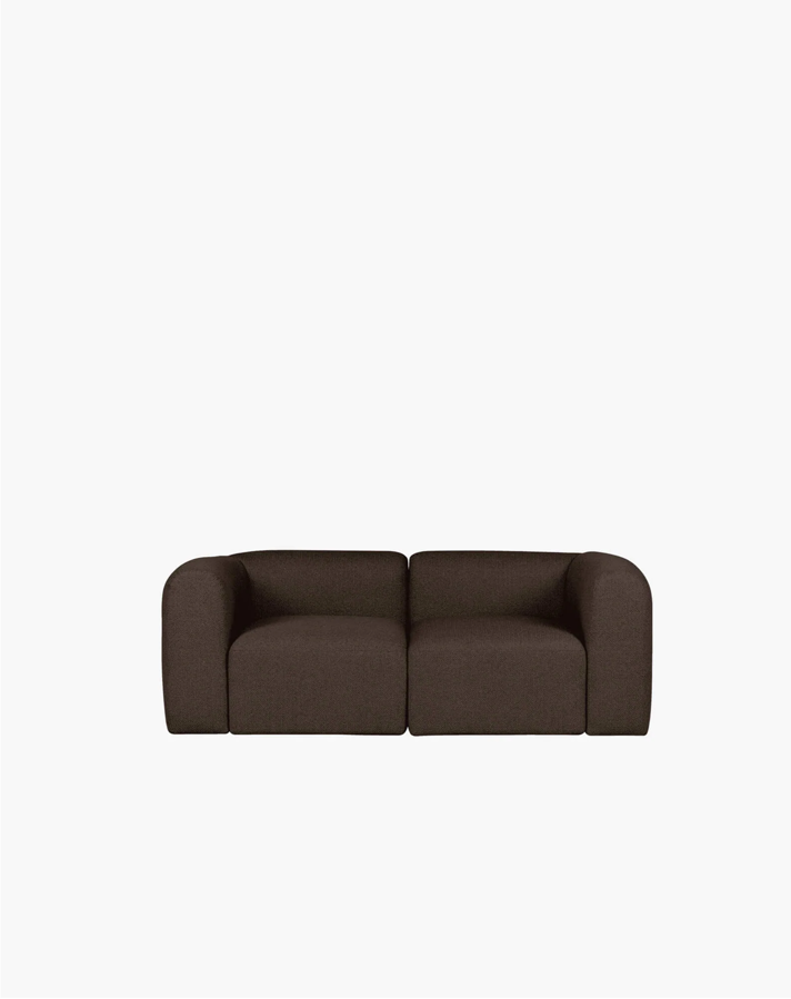 Flom Chocolate Brown Bouclé kanapé, 2 személyes – sötétbarna