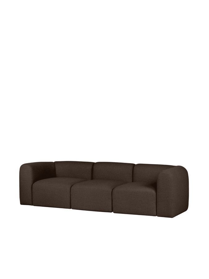 Flom Chocolate Brown Bouclé kanapé, 3 személyes – sötétbarna