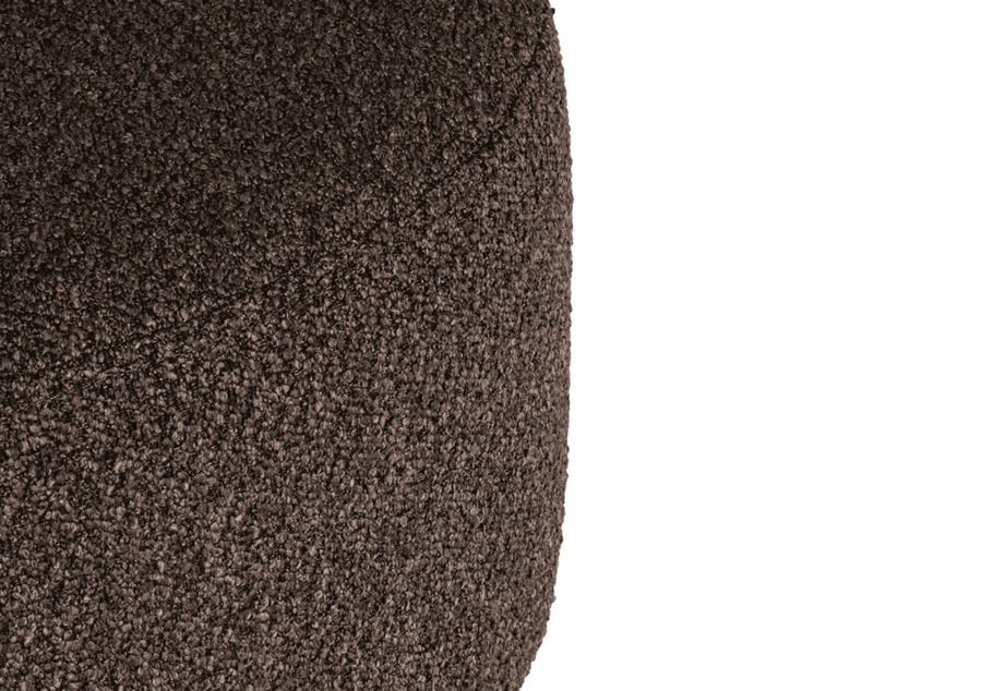 Puf Folk Chocolate Brown Bouclé, nízky – tmavohnedý