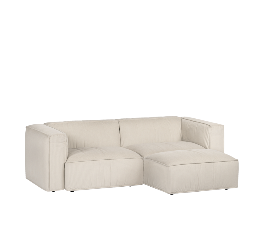 Lobi Beige Corduroy ottoman – világoskék