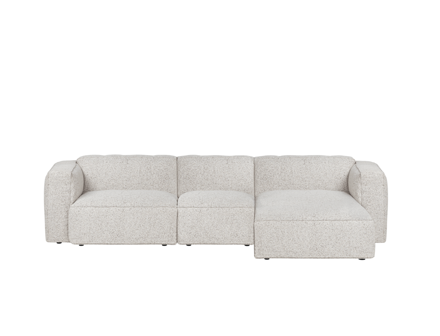 Lobi Clay Grey Mélange sarokkanapé, 4 személyes – szürke