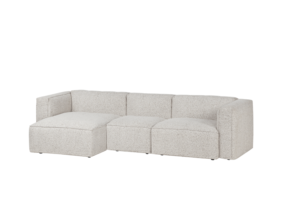 Lobi Clay Grey Mélange sarokkanapé, 4 személyes – szürke