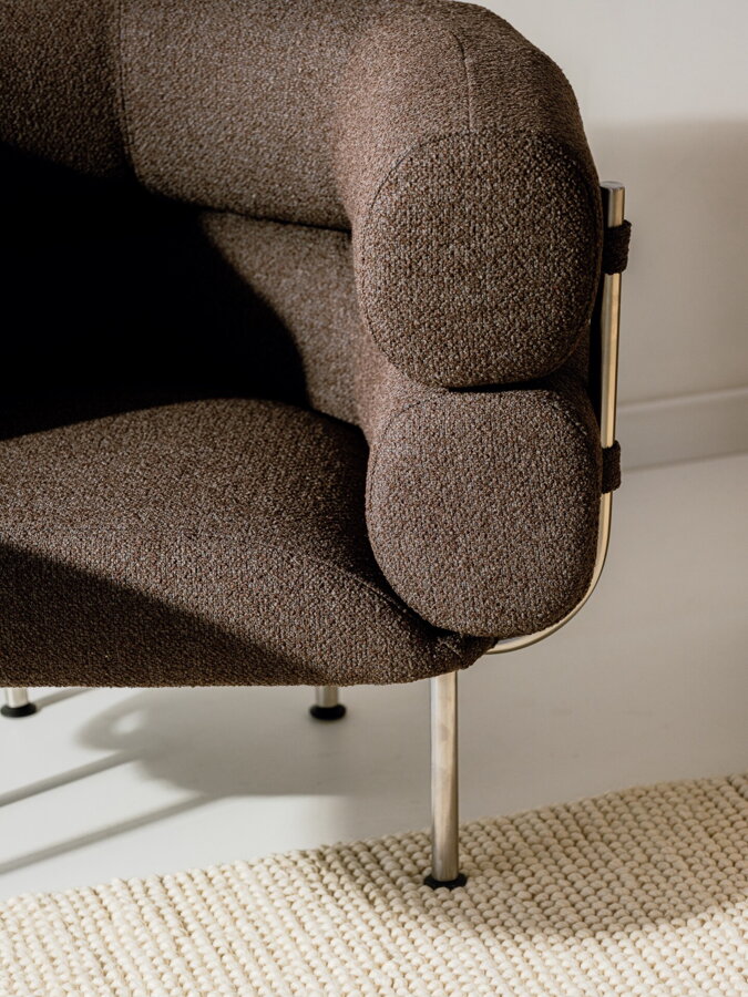 Ubi Chocolate Brown Bouclé fotel – barna