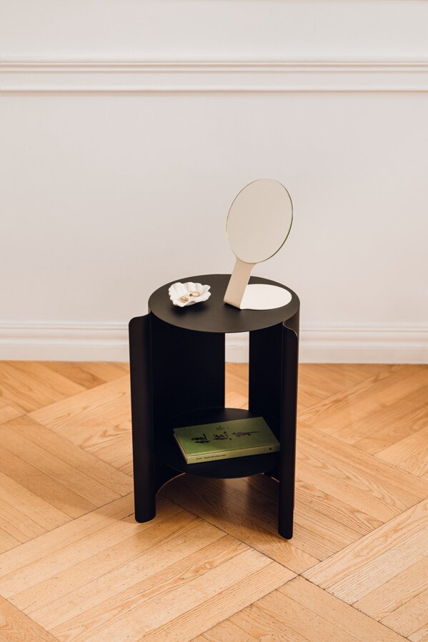 Ande Vulcano Black kisasztal – fekete acél