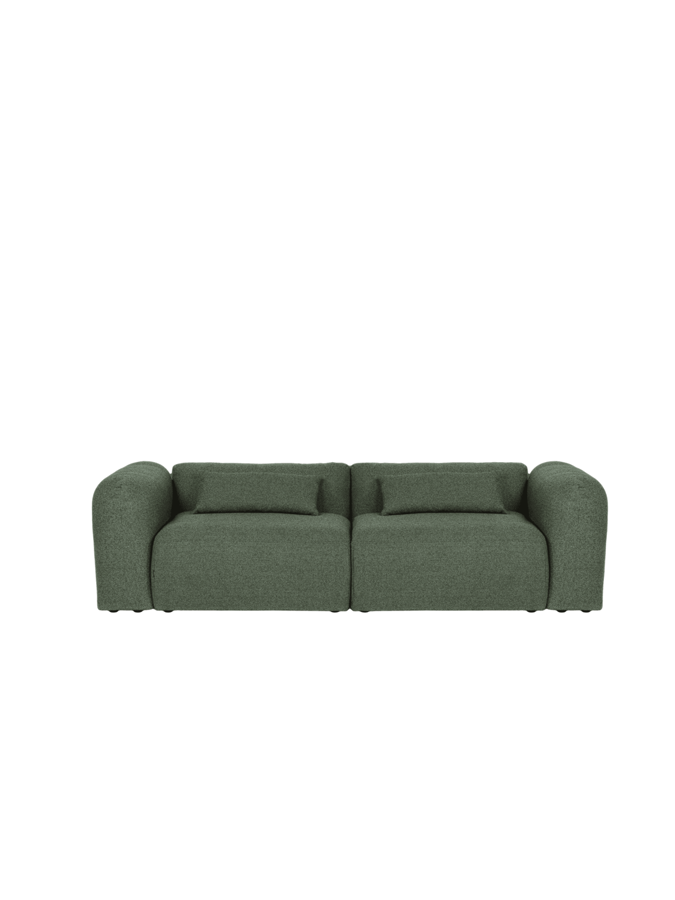 Yaro Thyme Green Bouclé ágyazható kanapé, 3 személyes – sötétzöld