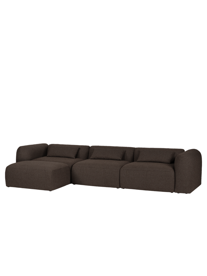 Yaro Chocolate Brown Bouclé ottomán – sötétbarna