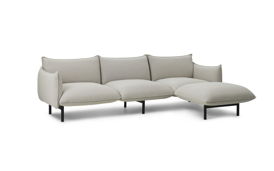 Biela trojmiestna modulárna rohová sedačka Ark Chaise Longue.