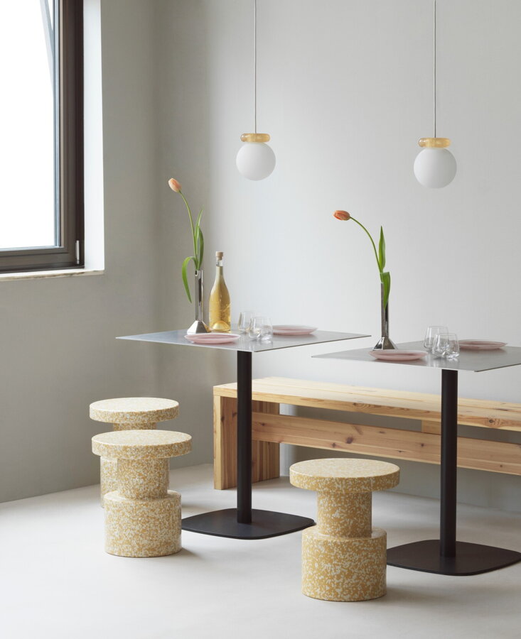 Bit Stool Mustard kisasztal/szék – mustárszínű