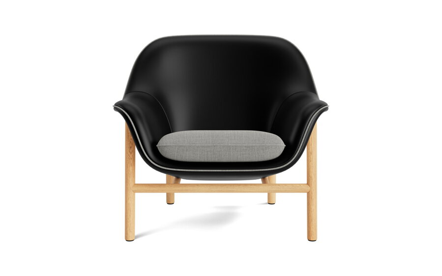 Čierne kožené kreslo Drape Lounge Chair.