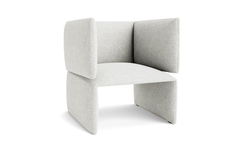 Čalúnené biele kreslo Fold Lounge Chair.