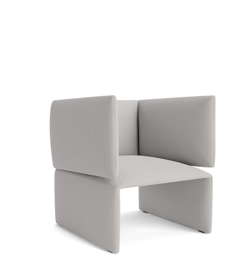 Čalúnené svetlosivé kreslo Fold Lounge Chair.