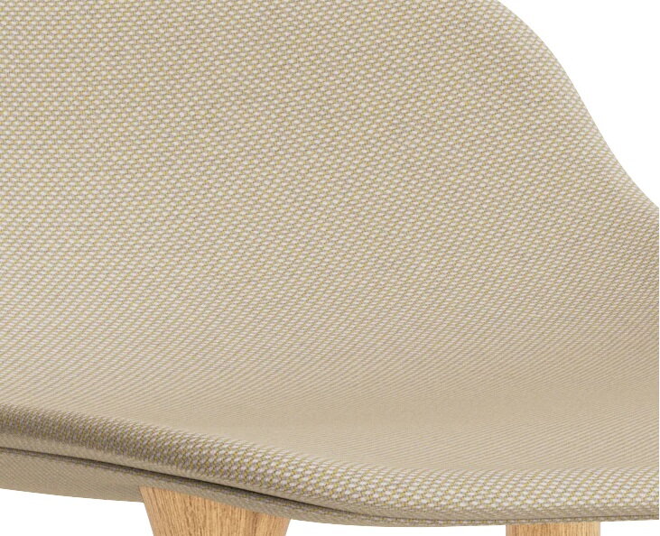 Detail na čalúnený sedák barovej stoličky Form v pieskovej farbe