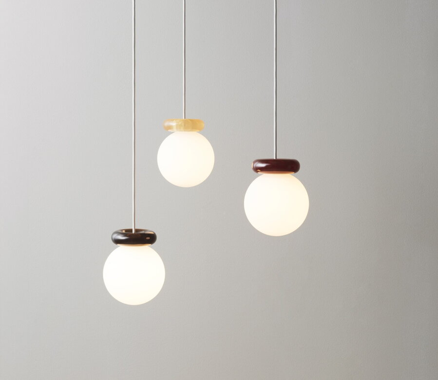 Závesná lampa Hinx Dark Brown – biela/tmavohnedá