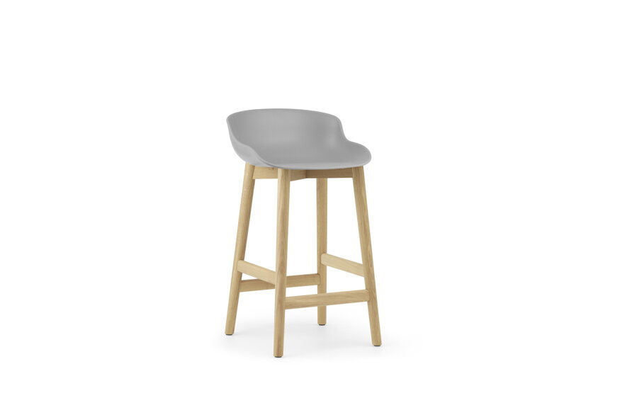Barová stolička Hyg Barstool, 65 cm – sivá/čierny dub