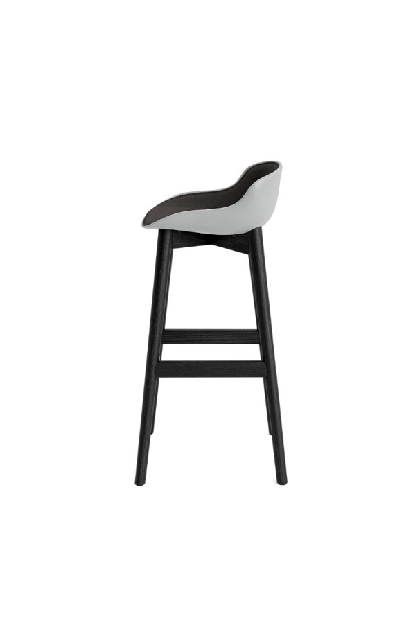 Barová stolička Hyg Barstool, 75 cm – sivá/tmavosivá/čierny dub