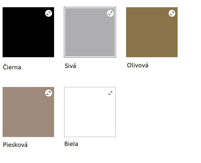 5 farebných variantov pred podnož stoličky - čierna, sivá, olivová, piesková a biela