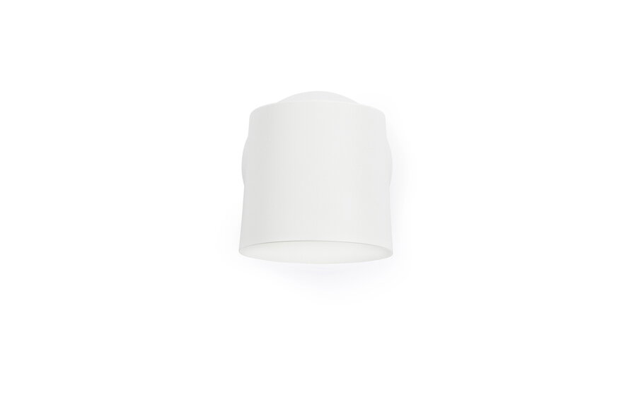 Biela nástenná lampa s dreveným podstavcom bez napájacieho kábla